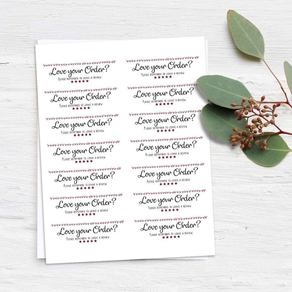 Love Your Order, Leave a Review – Sticker Labels – (48 ct) - Picture 2 of 4